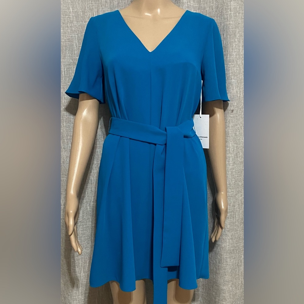 New”Amanda Uprichard Copely Blue Belted Mini Dress-Size:P/SMALL- in turquoise